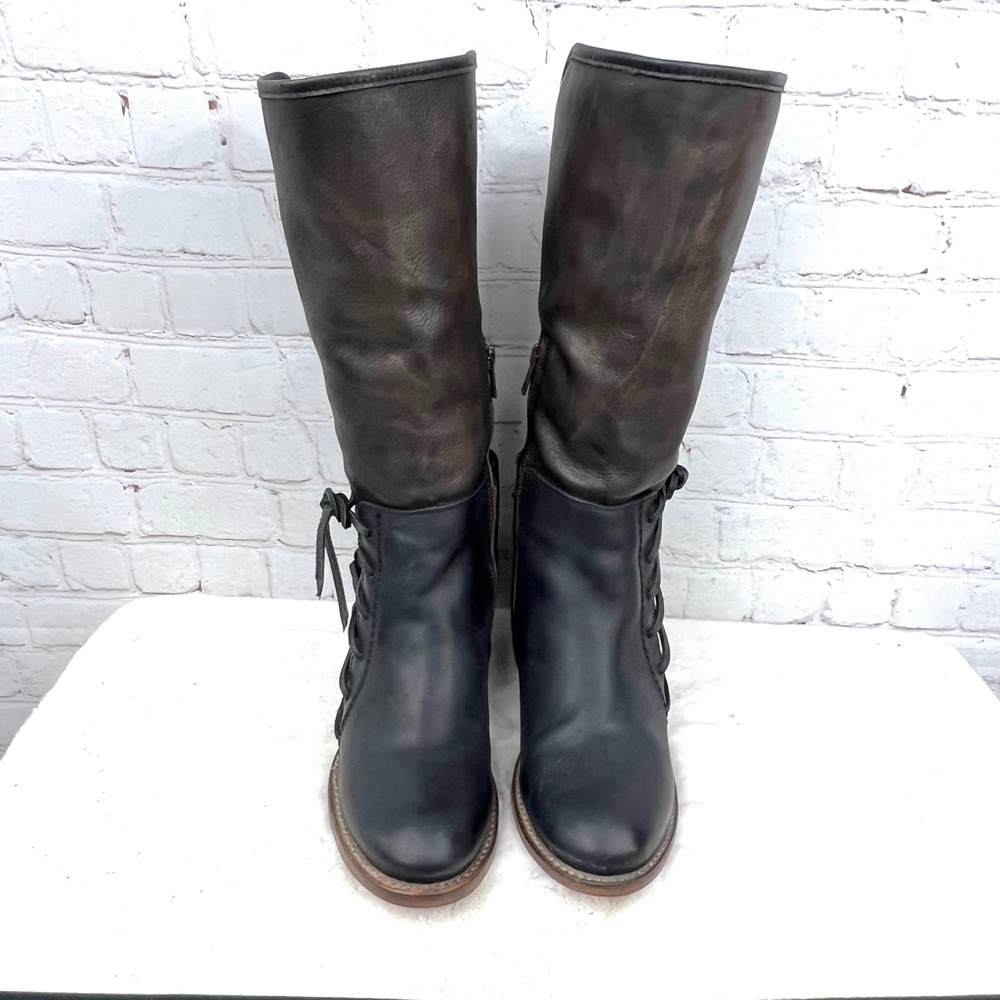 🚫SOLD! |•FREEBIRD🦅BY STEVEN•| Castle Knee High Boots Leather Lace Up Booties - Picture 6 of 16